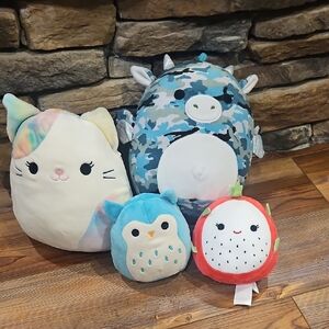 lot of Four Squishmallows Multicolor Plush - Toy Set